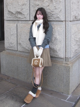 「アイテム（手袋）」を使った、fu yuさん（レディース・160cm）の秋コーディネート