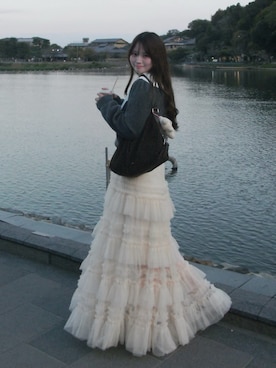 「アイテム（スカート）」を使った、fu yuさん（レディース・160cm）の秋コーディネート