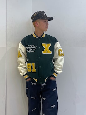 「XLARGE（エクストララージ）のアイテム（スタジャン）」を使った、Xlarge_Willyさん（メンズ・165cm）の秋コーディネート