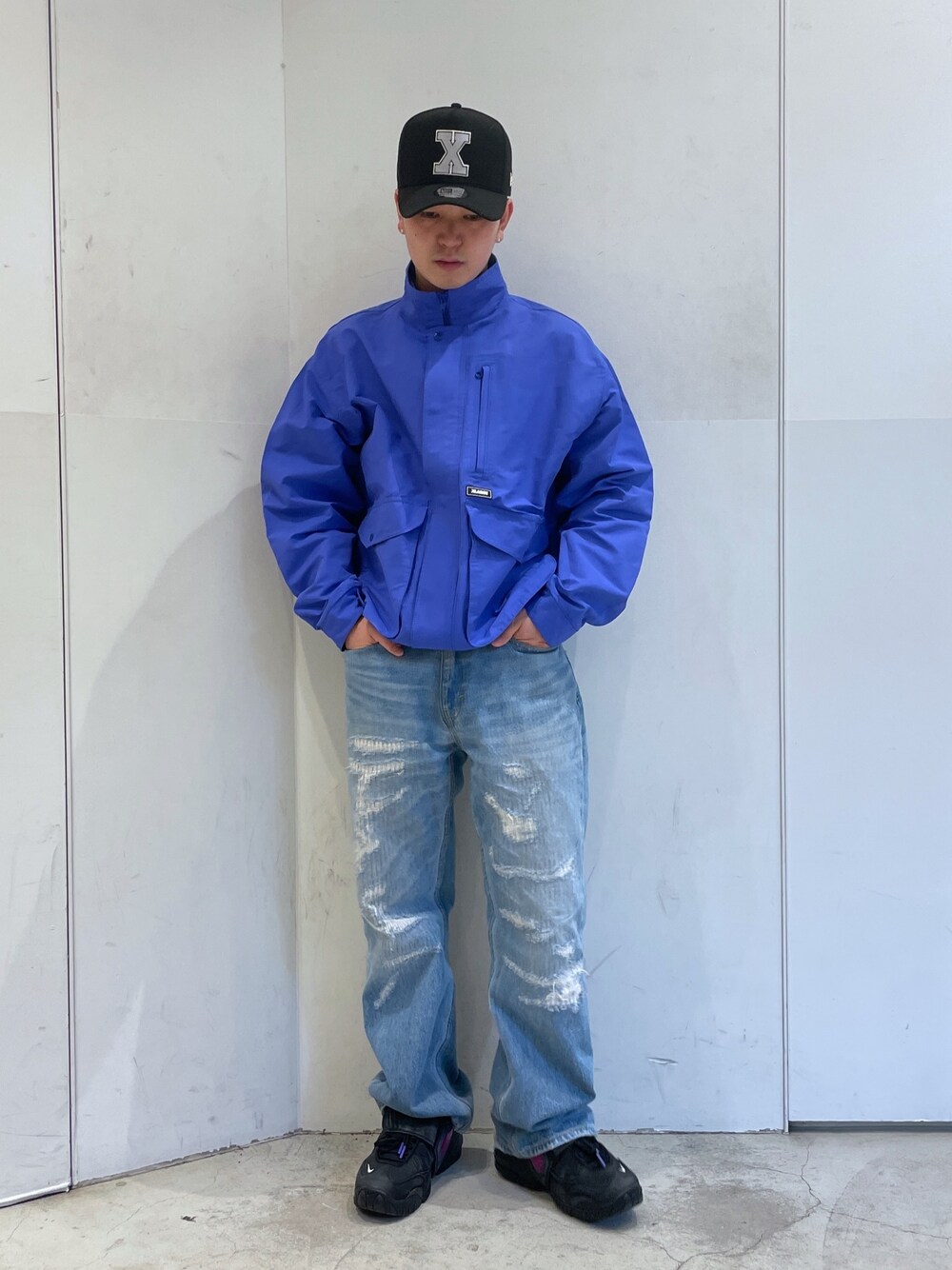 「ootd」｜「XLARGEのMULTI POCKET JACKET（ブルゾン、ブルー系）」を使った、Xlarge_Willyさん（メンズ・165cm）の冬コーディネートの1枚目の写真