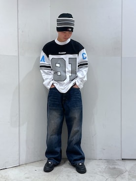 「XLARGE（エクストララージ）のアイテム（帽子）」を使った、Xlarge_Willyさん（メンズ・165cm）の冬コーディネート