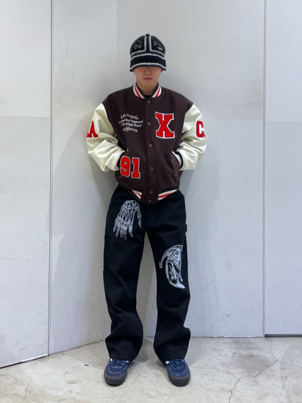 「XLARGE、XLARGE®、xlarge、xlargejp、ootd、outfit」｜「XLARGEのCROCHET BELL HAT（ハット、ブラック系）」を使った、Xlarge_Willyさん（メンズ・165cm）の冬コーディネートの1枚目の写真