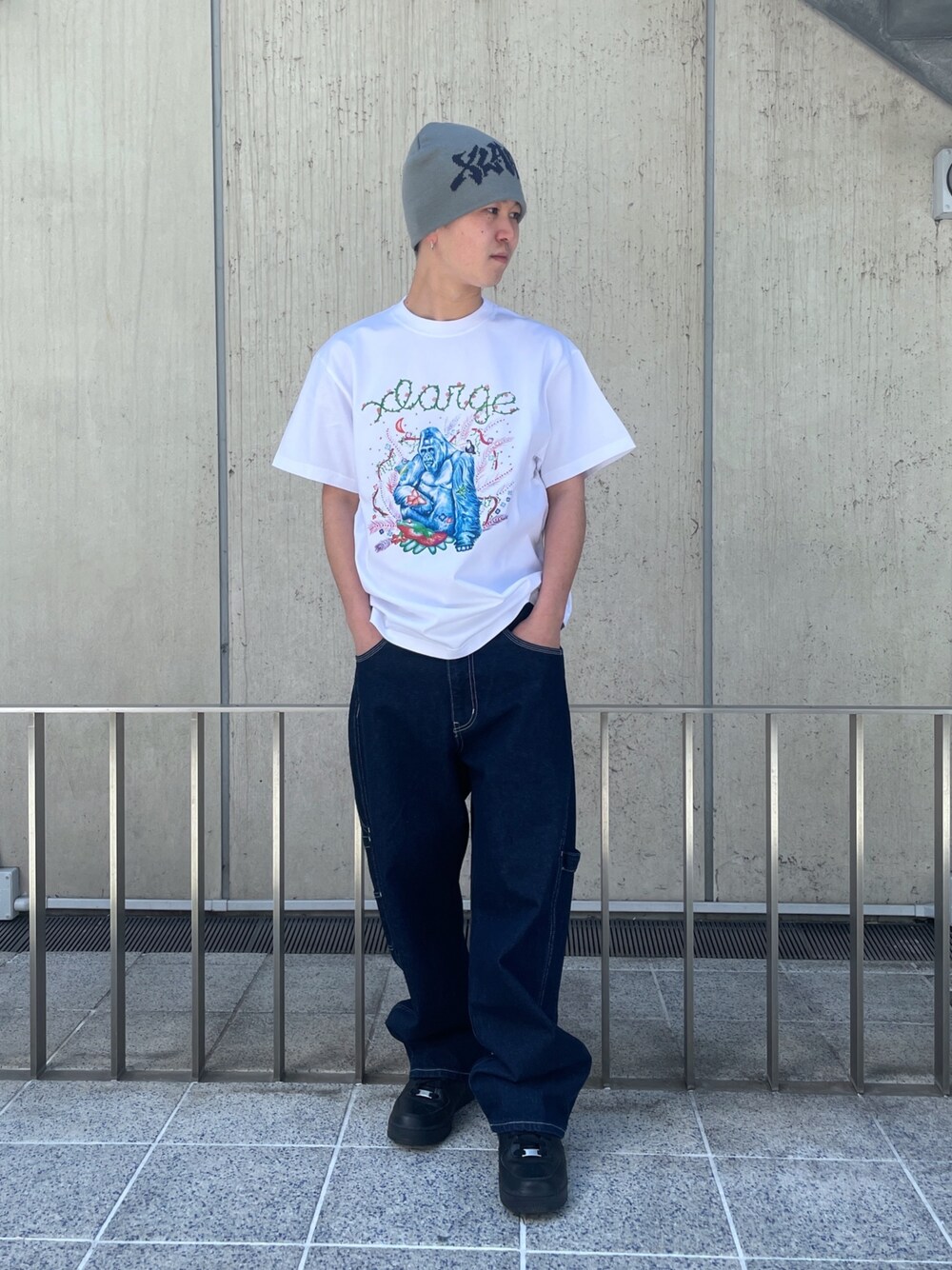 「XLARGE、XLARGE原宿」｜「XLARGEのGRAFFITI LOGO SINGLE BEANIE（ニットキャップ/ビーニー、グレー系）」を使った、Xlarge_Willyさん（メンズ・165cm）の春コーディネートの1枚目の写真