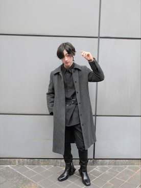 「ADRER（アドラー）のHigh sole leather heel boots/ハイソールレザーヒールブーツ（ブーツ）」を使った、shuuさん（メンズ・163cm）の冬コーディネート