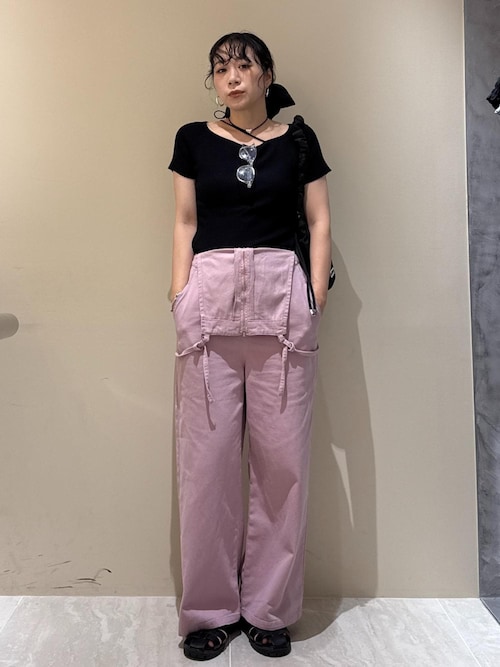 【洗える】カップ付きアシンメトリーキャミソール