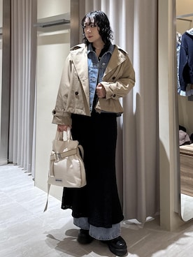 「VIS（ビス）のアイテム（パンツ）」を使った、harunaさん（レディース・162cm）の冬コーディネート