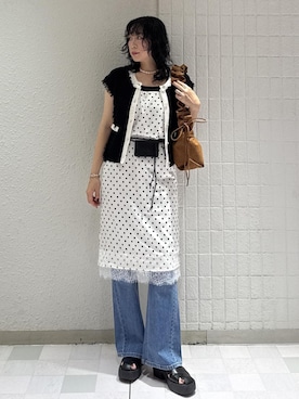 「VIS（ビス）のアイテム（パンツ）」を使った、harunaさん（レディース・162cm）の夏コーディネート