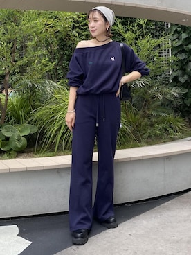 「フェスコーデ」｜「アイテム（スウェット）」を使った、harunaさん（レディース・162cm）の秋コーディネート