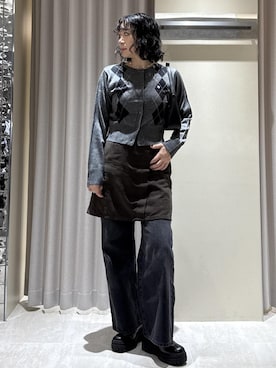 「VIS（ビス）のアイテム（デニムパンツ）」を使った、harunaさん（レディース・162cm）の秋コーディネート