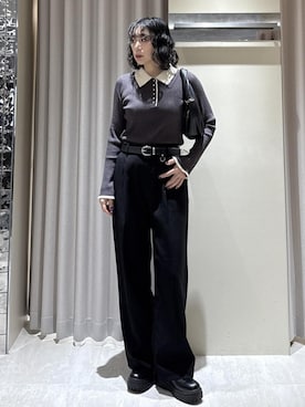 「アイテム（スラックス）」を使った、harunaさん（レディース・162cm・30代）の秋コーディネート