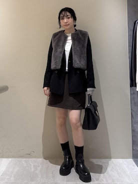 「アイテム（バレッタ/ヘアクリップ）」を使った、harunaさん（レディース・162cm・30代）の秋コーディネート