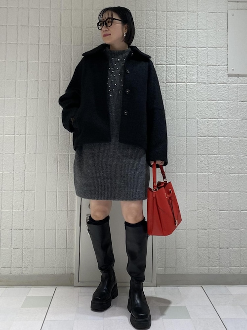 セール】ビジュー付きニットワンピース（ワンピース）｜VIS