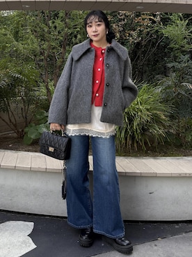 「アイテム（チュニック）」を使った、harunaさん（レディース・162cm・30代）の冬コーディネート