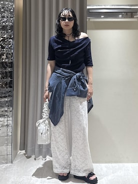 「VIS（ビス）のアイテム（パンツ）」を使った、harunaさん（レディース・162cm）の夏コーディネート
