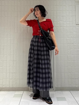 「アイテム（スラックス）」を使った、harunaさん（レディース・162cm・30代）の夏コーディネート