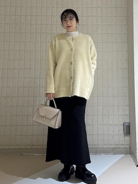 「アイテム（ノーカラージャケット）」を使った、harunaさん（レディース・162cm）の秋コーディネート