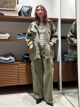 「Ungrid（アングリッド）のアイテム（ジャケット/アウター）」を使った、藤原麻帆さん（レディース・157cm）の春コーディネート