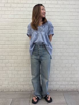 「Ungrid（アングリッド）のアイテム」を使った、藤原麻帆さん（レディース・157cm）の夏コーディネート