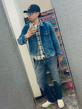 「AVIREX（アヴィレックス）のアイテム（トップス）」を使った、ryoutoupapaさん（メンズ・180cm）の春コーディネート