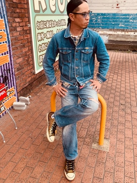 「コンバース オールスター」｜ryoutoupapaさん（メンズ・180cm）の春コーディネート
