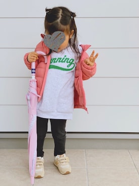 「アイテム（パーカー）」を使った、tsumuさん（キッズ・90cm）の冬コーディネート