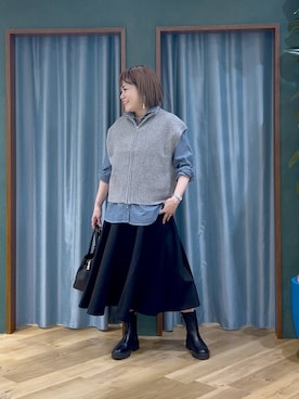 「BARNYARDSTORM（バンヤードストーム）のBARNYARDSTORM / ハイブリッドストレッチブーツ（ブーツ）」を使った、67remiさん（レディース・160cm）の秋コーディネート