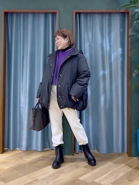 「BARNYARDSTORM（バンヤードストーム）のBARNYARDSTORM / ハイブリッドストレッチブーツ（ブーツ）」を使った、67remiさん（レディース・160cm）の秋コーディネート