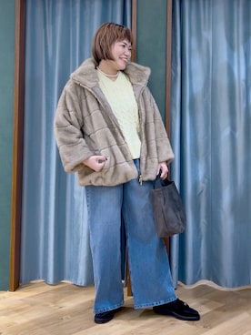 「BARNYARDSTORM（バンヤードストーム）のアイテム（デニムパンツ）」を使った、67remiさん（レディース・160cm）の秋コーディネート