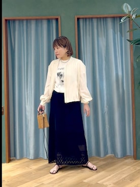 「ナチュラル」｜「アイテム（ブルゾン）」を使った、67remiさん（レディース・160cm）の春コーディネート
