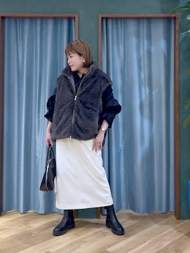 「BARNYARDSTORM（バンヤードストーム）のBARNYARDSTORM / ハイブリッドストレッチブーツ（ブーツ）」を使った、67remiさん（レディース・160cm）の秋コーディネート