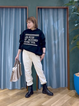 「BARNYARDSTORM（バンヤードストーム）のBARNYARDSTORM / ハイブリッドストレッチブーツ（ブーツ）」を使った、67remiさん（レディース・160cm）の秋コーディネート