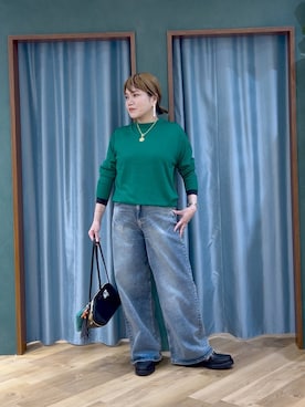 「アイテム（キーホルダー、グリーン系）」を使った、67remiさん（レディース・160cm）の秋コーディネート