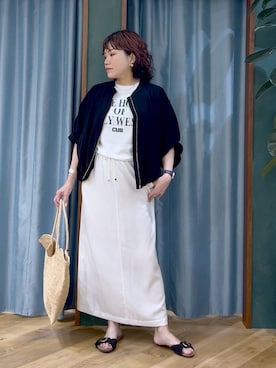 「PLAKTON（プラクトン）のアイテム」を使った、67remiさん（レディース・160cm）の夏コーディネート