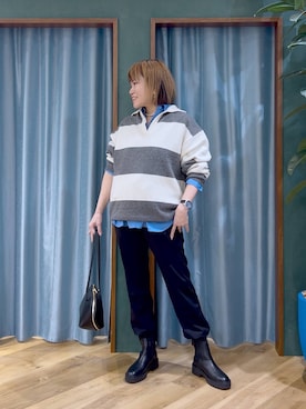 「BARNYARDSTORM（バンヤードストーム）のBARNYARDSTORM / ハイブリッドストレッチブーツ（ブーツ）」を使った、67remiさん（レディース・160cm）の秋コーディネート