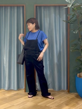 「骨格ストレート」｜「アイテム（オールインワン・サロペット）」を使った、67remiさん（レディース・160cm）の夏コーディネート