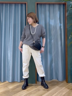 「BARNYARDSTORM（バンヤードストーム）のBARNYARDSTORM / ハイブリッドストレッチブーツ（ブーツ）」を使った、67remiさん（レディース・160cm）の秋コーディネート