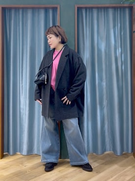 「アイテム（ピーコート）」を使った、67remiさん（レディース・160cm）の秋コーディネート