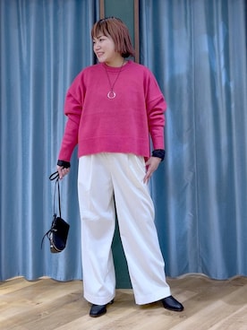 「BARNYARDSTORM（バンヤードストーム）のBARNYARDSTORM / 裾フリルブラウス / ハンドウォッシャブル 【YouTube「i.style closet」紹介アイテム】（シャツ/ブラウス）」を使った、67remiさん（レディース・160cm）の冬コーディネート