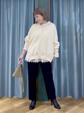 「BARNYARDSTORM（バンヤードストーム）のBARNYARDSTORM / 裾フリルブラウス / ハンドウォッシャブル 【YouTube「i.style closet」紹介アイテム】（シャツ/ブラウス）」を使った、67remiさん（レディース・160cm）の秋コーディネート