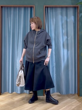「BARNYARDSTORM（バンヤードストーム）のBARNYARDSTORM / ハイブリッドストレッチブーツ（ブーツ）」を使った、67remiさん（レディース・160cm）の秋コーディネート