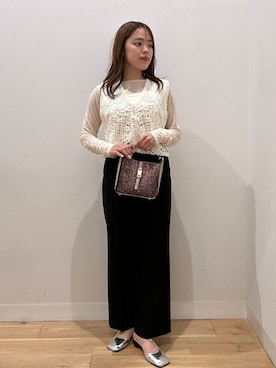 「SENSE OF PLACE by URBAN RESEARCH（センスオブプレイスバイアーバンリサーチ）の『一部WEB限定カラー』『サイズ展開あり』ダブルストラップカップツキキャミソール（キャミソール、ホワイト系）」を使った、ユナさん（レディース・160cm）の秋コーディネート