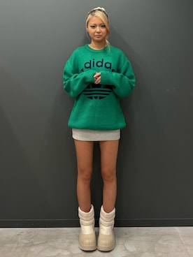 「アディダスオリジナルス」｜「アイテム（ニット/セーター）」を使った、mirikaさん（レディース・164cm）の秋コーディネート