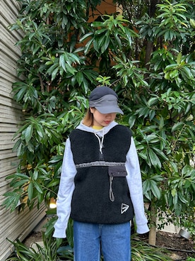 「and wander（アンドワンダー）のアイテム」を使った、akarionishiさん（レディース・158cm）の冬コーディネート