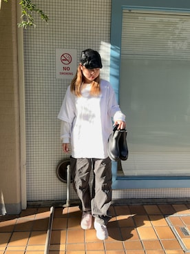「冬コーデ、スニーカーコーデ」｜「アイテム（その他パンツ）」を使った、akarionishiさん（レディース・158cm）の秋コーディネート
