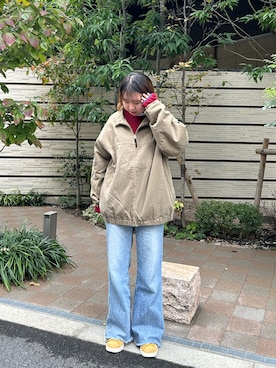 「Gramicci（グラミチ）のアイテム（ジャケット/アウター）」を使った、akarionishiさん（レディース・158cm）の秋コーディネート