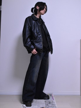 「CLEL（クレイル）の【CLEL】Vintage Design Pantalon Denim Pants/ヴィンテージデザイン パンタロンデニムパンツ（デニムパンツ）」を使った、KACCHAN   さん（メンズ・178cm・10代）の秋コーディネート