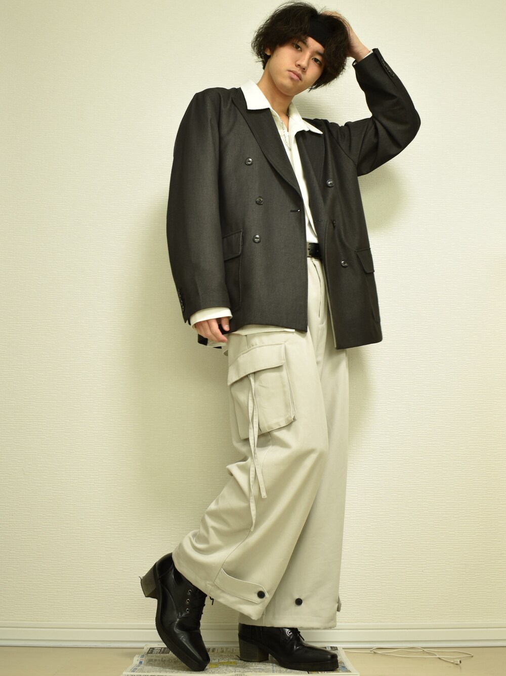 47デザイン TRルーズ パラシュートパンツ チェック　L 47デザイン TRルーズ パラシュートパンツ チェック L 47デザイン TR