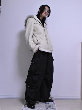 「アイテム（ムートンコート）」を使った、KACCHAN   さん（メンズ・178cm・10代）の秋コーディネート
