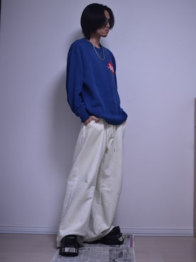 「アイテム（スウェットパンツ）」を使った、KACCHAN   さん（メンズ・178cm・10代）の秋コーディネート