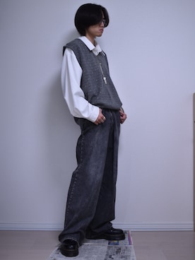 「アイテム（ベスト）」を使った、KACCHAN   さん（メンズ・178cm）の秋コーディネート